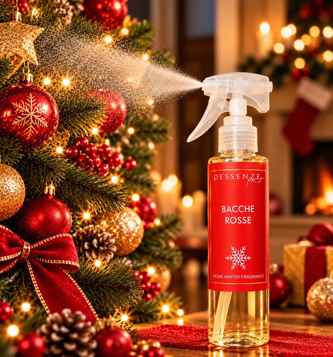 DESSENZE Perfume para Árbol de Navidad Christmas Spray Bayas Rojas 100 ml – Spray Aromático Navideño
