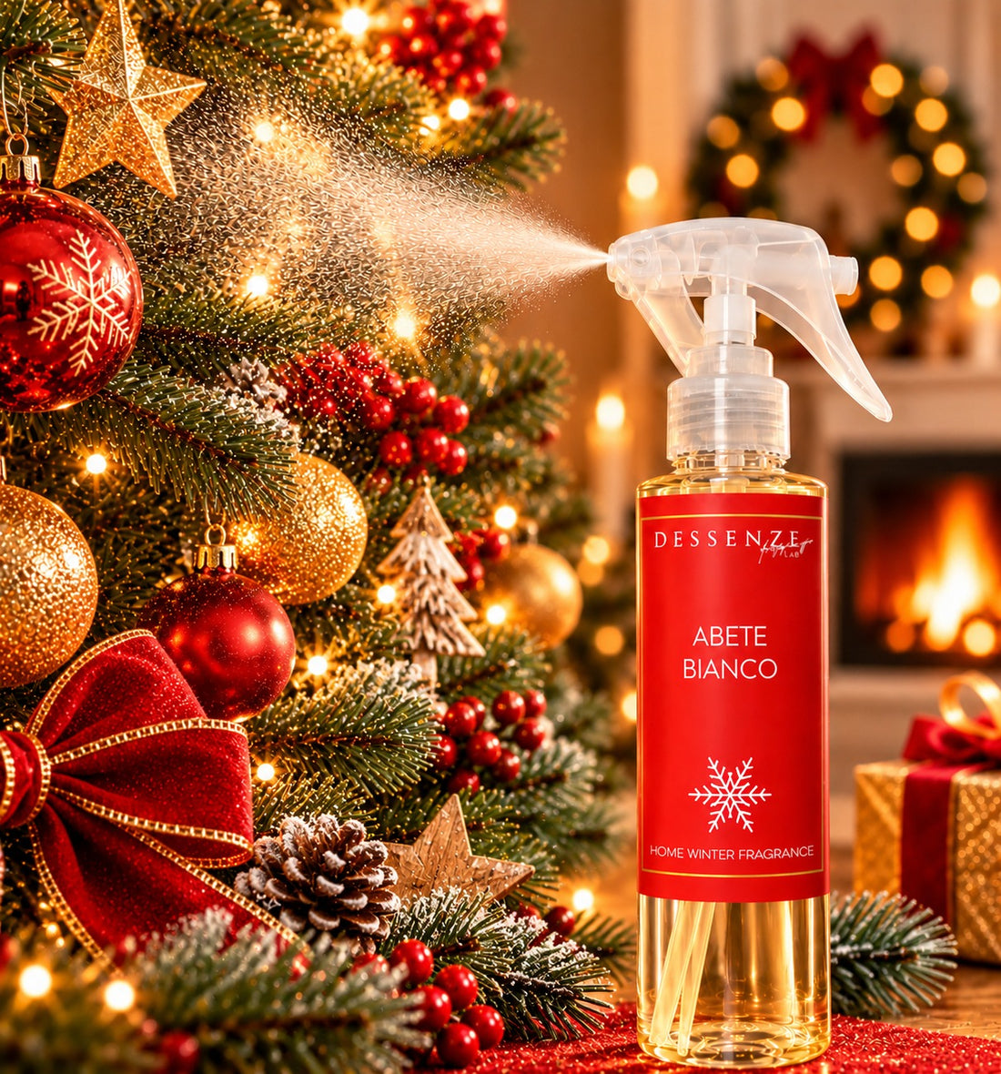 DESSENZE Perfume para Árbol de Navidad Christmas Spray Abeto Blanco 100 ml – Spray Aromático Navideño