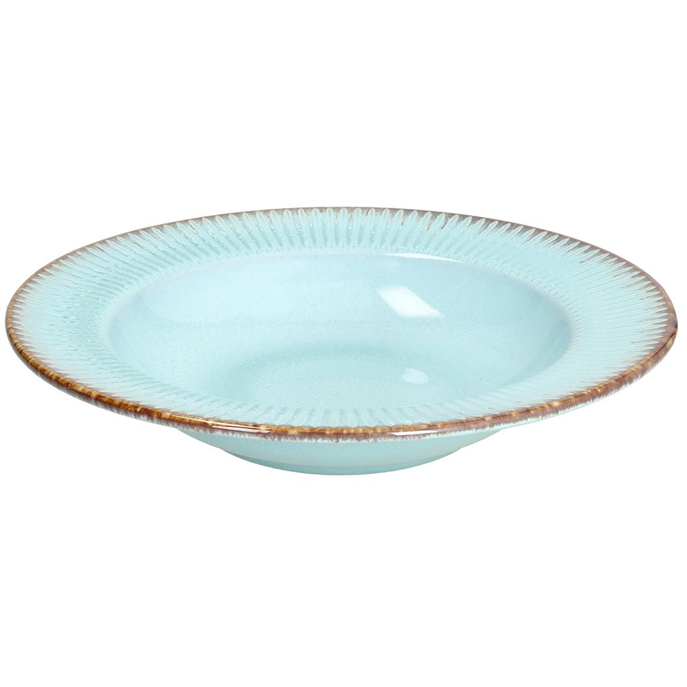 Tognana Althea Aquamarine Piatto Fondo in Stoneware Ø23xH4,5 cm – Piatto Elegante in Gres per la Tavola