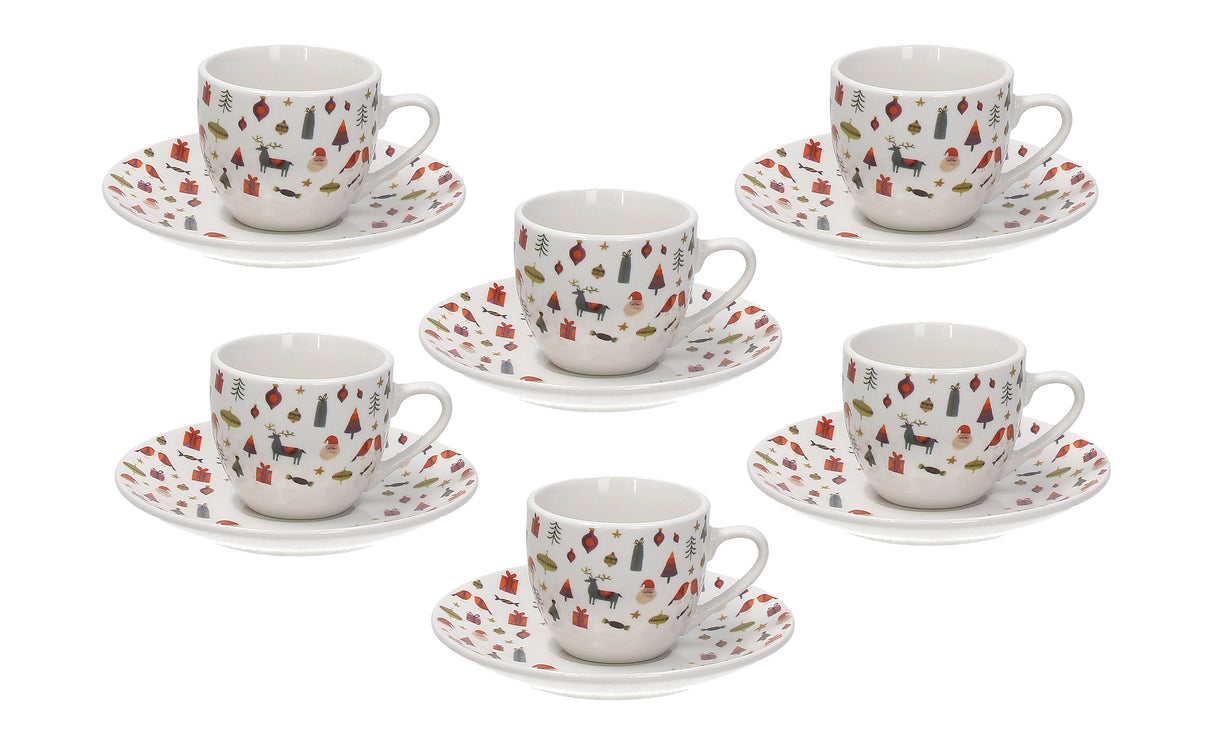 tognana tognana servizio natale 6 tazze da caffe con piattino atollo candy bianco rosso ean 8056444339659