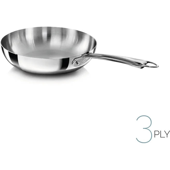 AGNELLI Sartén alta Aluinox 3ply Inox con 1 Mango 24x6,5 Cm