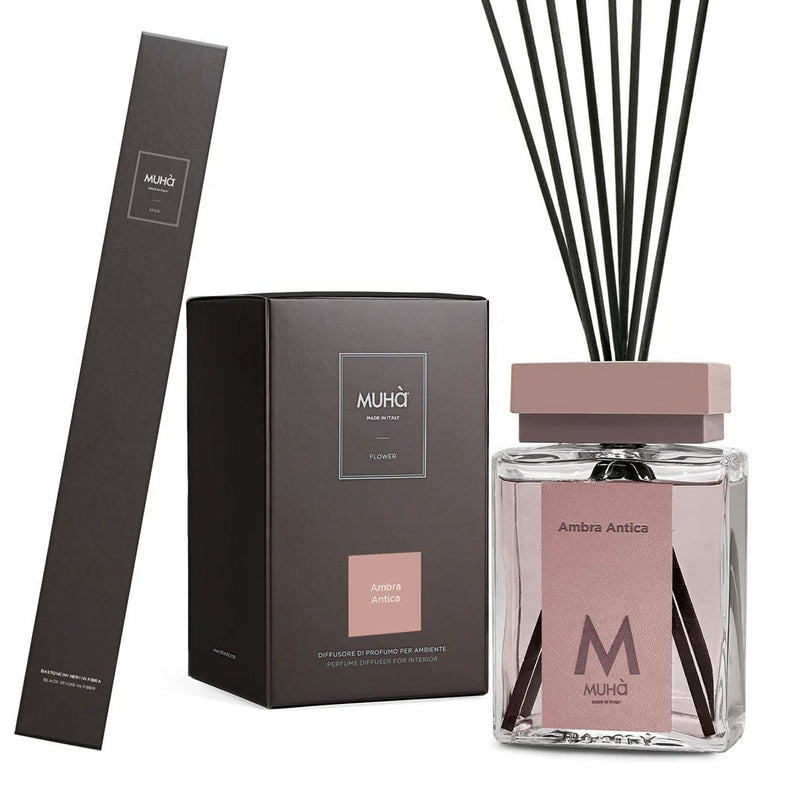Muhà Luxe Perfume Difusor de Ambiente con Varitas Ámbar Antiguo 1.000 Ml