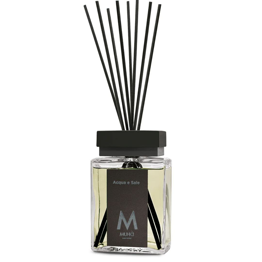 Muhà Luxe Perfume Difusor de Ambiente con Varillas Agua y Sal 500 Ml