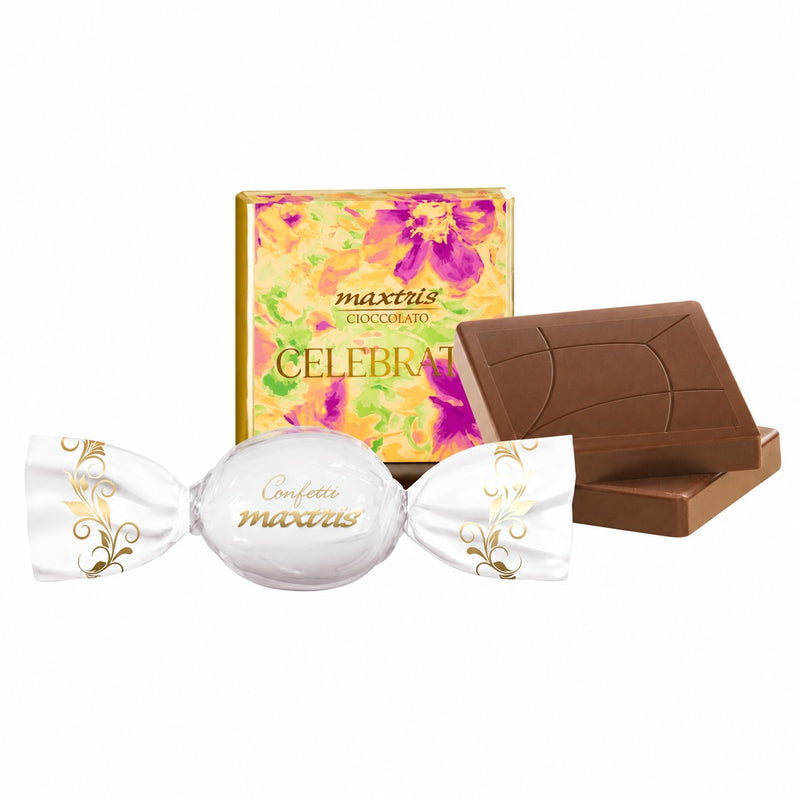 Maxtris Compleanno Mix Box – Cioccolatini e Confetti Incartati Singolarmente in Confezione Regalo 350 g