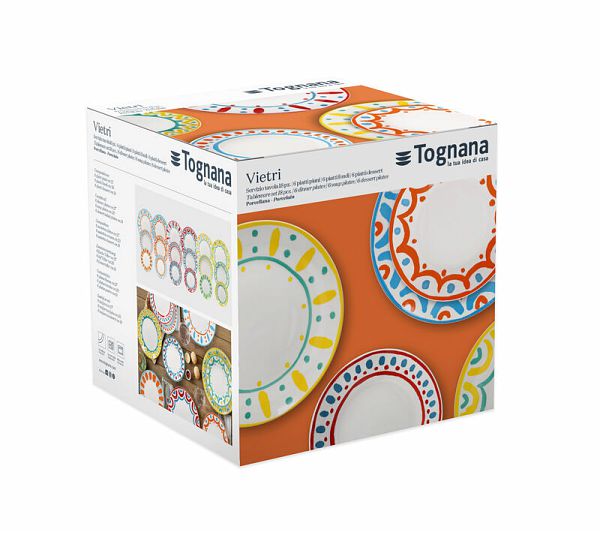 Tognana Servicio de Mesa Madison Vietri 18 Uds Porcelana Multicolor