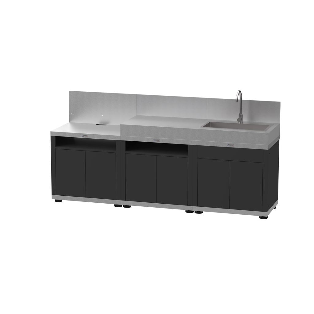 le marquier le marquier cucina in linea con 3 elementi finitura top nero ean 3339380167025