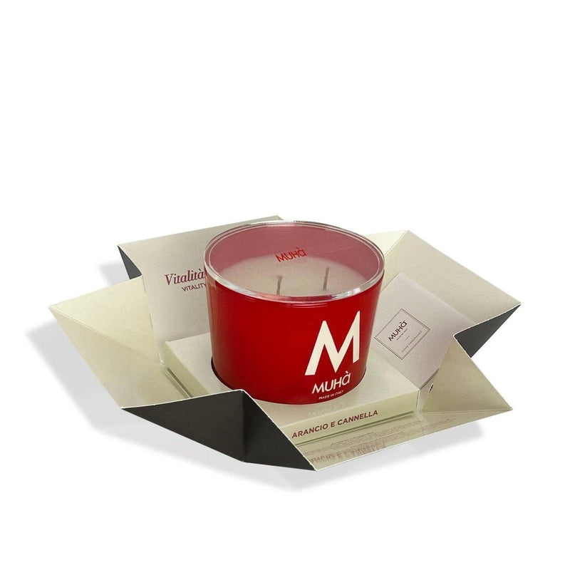 Muhà Vela Perfumada Naranja y Canela 500 g Ø10,5xH11,9 cm – Vela Aromática Decorativa para la Casa e Idea Regalo
