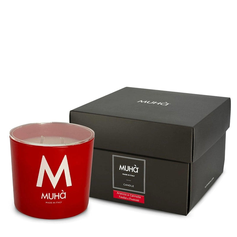 Muhà Vela Perfumada Naranja y Canela 500 g Ø10,5xH11,9 cm – Vela Aromática Decorativa para la Casa e Idea Regalo