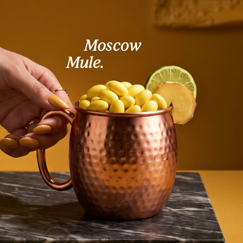 Maxtris Confites Mixology Moscow Mule 500 g – Confites Amarillos de Chocolate Blanco con Relleno al Gusto Moscow Mule para Fiestas y Eventos
