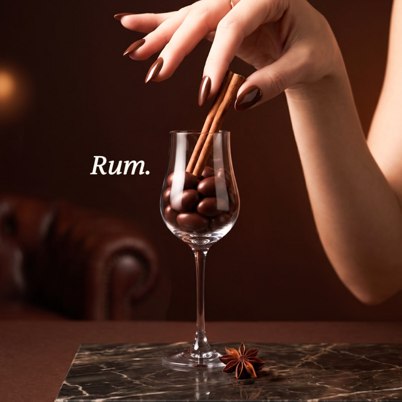 Maxtris Mixology Confetti al Cioccolato Fondente Ripieni al Gusto Rum – Confetti Marroni per Bomboniere ed Eventi 500 g