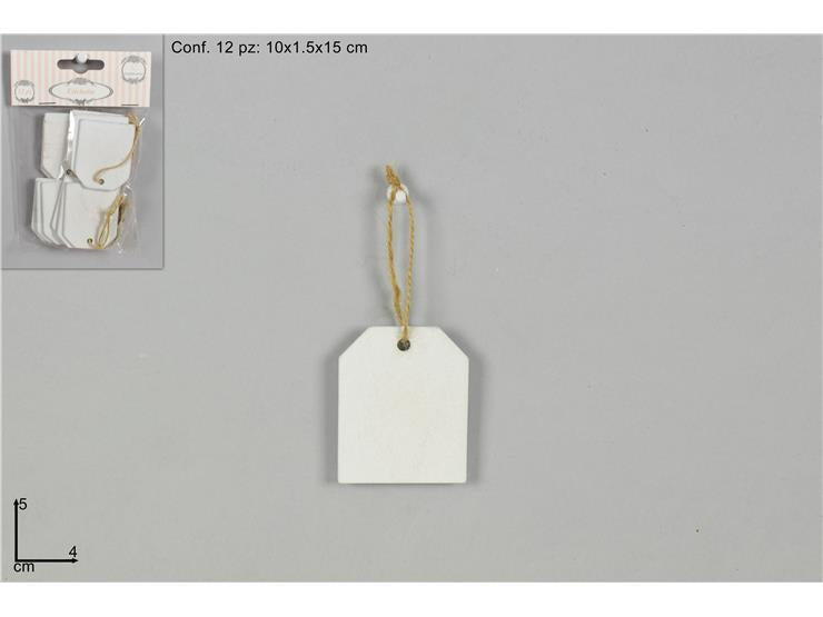 DUE ESSE DISTRIBUZIONI Etiquetas Madera 5 x 4 Cm Blancas 12 Uds