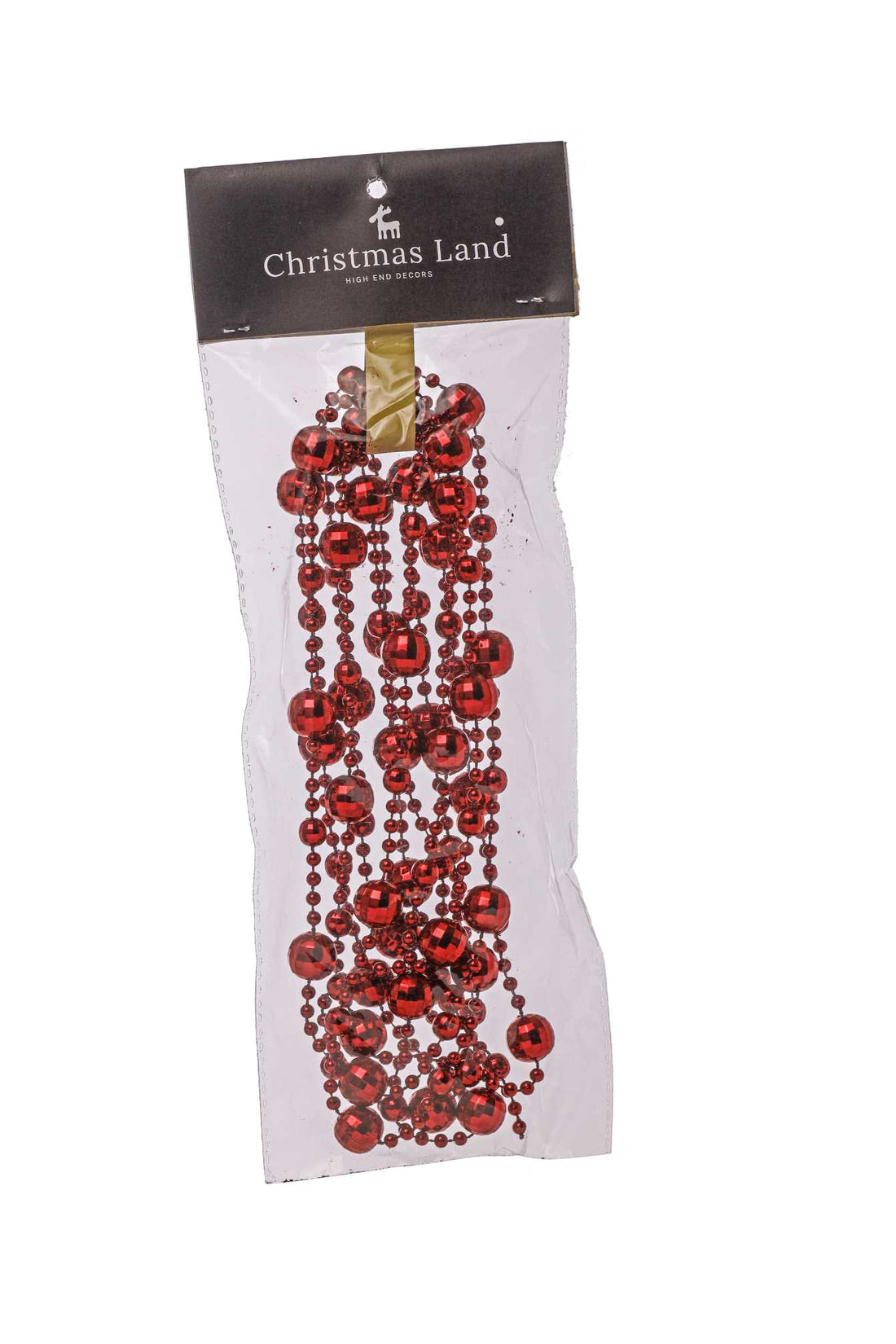 Collar Navideño ARPIMEX Perlas Plástico D 14 Mm 2,7 Mt Rojo