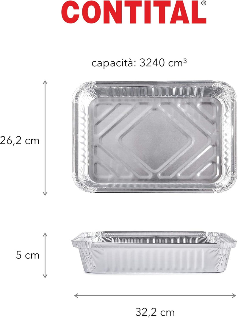 Contital Contenedores Aluminio R31L 8 Porciones 322 x 262 Mm 50 Uds