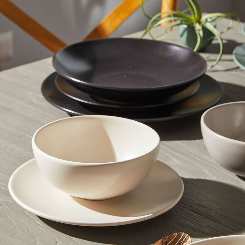 Tognana Ritual Super Strong Piatto Dessert in Stoneware Nero Ø20xH2 cm – Piattino Resistente in Gres per Dolci e Frutta