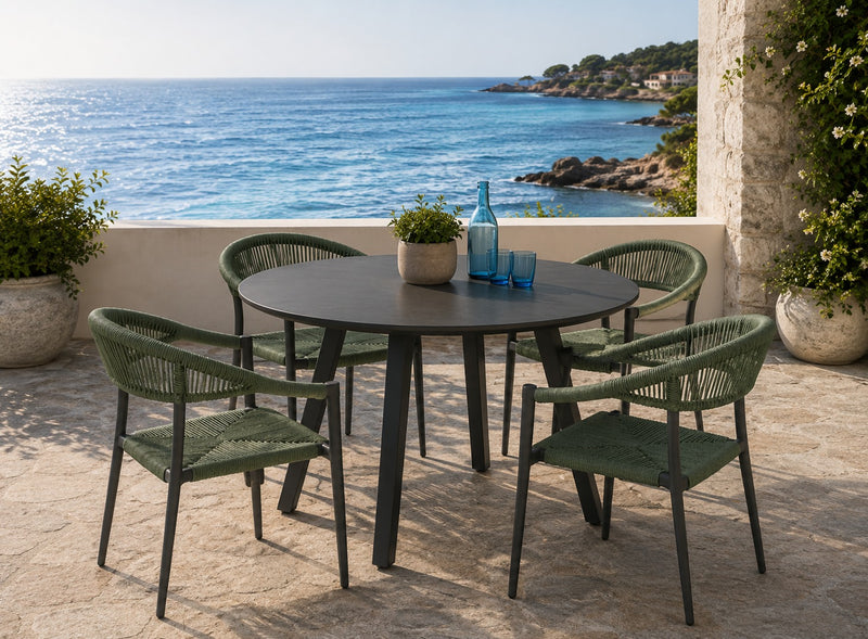 Moia Greenwood Mesa Redonda Alberese Aluminio Antracita Ø 120 cm