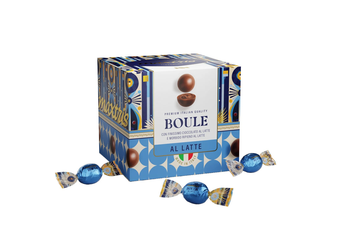 Maxtris Boule Cioccolato al Latte Astuccio 180 g – Cioccolatini al Latte in Confezione Regalo per Feste natale e Occasioni Speciali