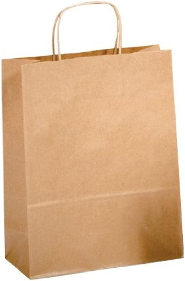 Saul Sadoch Conf. 25 Uds x Bolsas de papel con asa retorcida avellana 16x8x21 cm