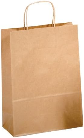 Saul Sadoch Conf. 25 Uds x Bolsas de papel con asa retorcida avellana 26x12x36 cm