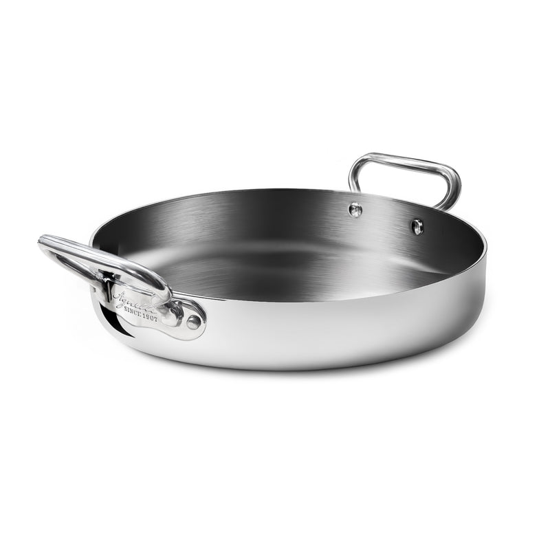 AGNELLI Sartén Aluinox 3PLY con 2 Asas Inox 28x6 Cm
