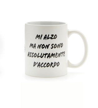 Più Forty +40 Mug Cerámica con Asa 32,5 cl Impresión "Me Levanto Pero..." Blanco Mate