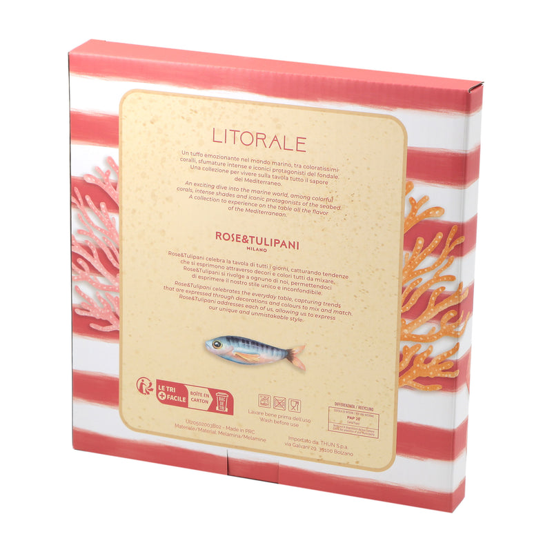 ROSE & TULIPANI Set 2 Platos Fruta Litoral D 21 Cm Pez Ángel Melamina
