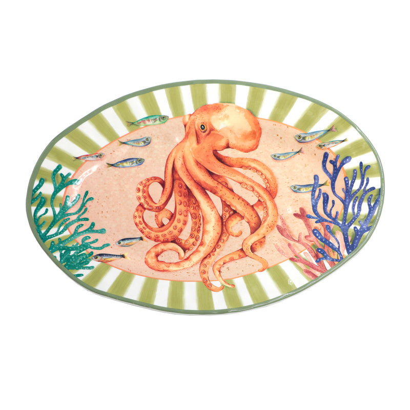 ROSE & TULIPANI Litorale Bandeja Ovalada 45 x 30 Cm Pulpo Melamina