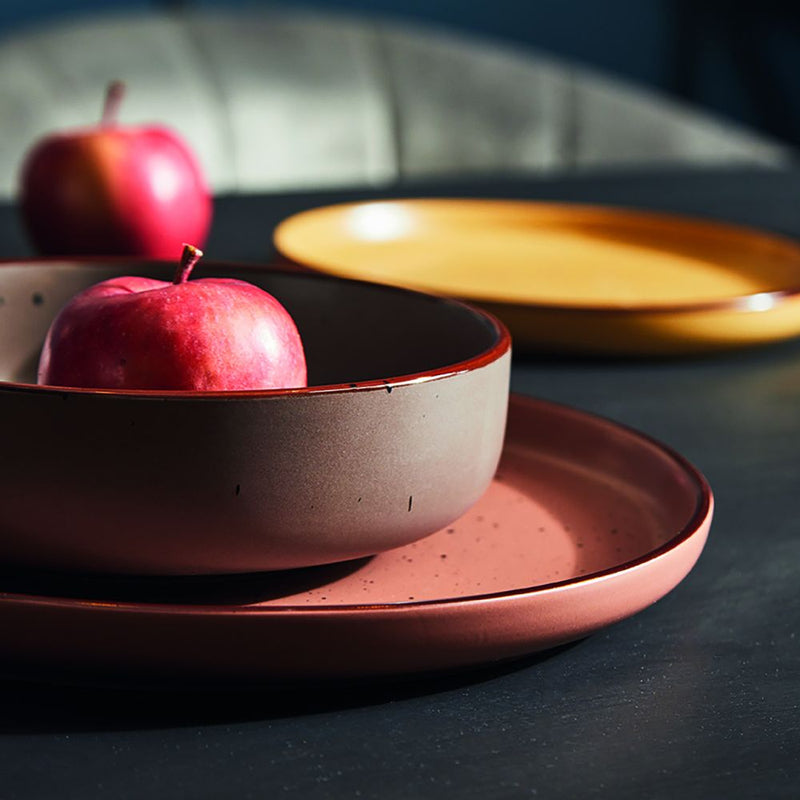 Tognana Urban Bruges Piatto Dessert in Stoneware Ocra Ø20,5xH2,5 cm – Piattino Elegante in Gres per Dolci e Frutta