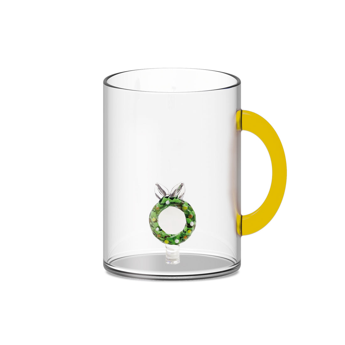 Taza WD LifeStyle Vidrio Borosilicato Cc 420 Ml Decoración Guirnalda Navideña