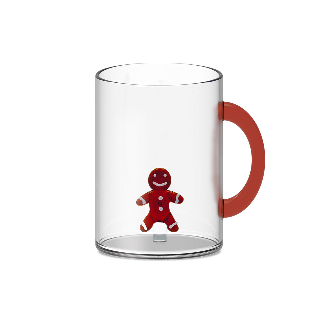 Taza de Vidrio Borosilicato WD LifeStyle Cc 420 Ml Decoración Muñeco Pan de Jengibre Navideño
