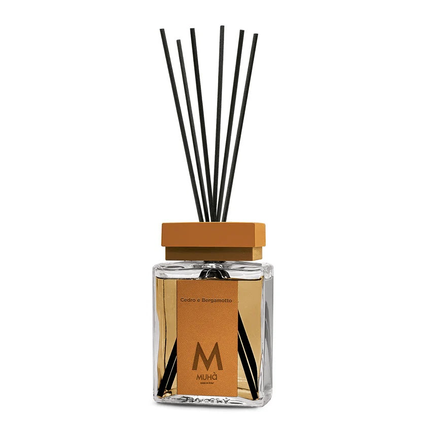 Muhà Luxe Perfume Difusor Ambiente con Bastones Cedro y Bergamota 200 Ml