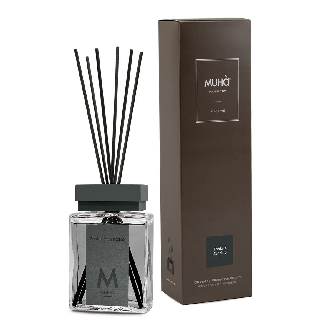 Muhà Luxe Perfume Difusor Ambiente con Palitos Tonka y Sándalo