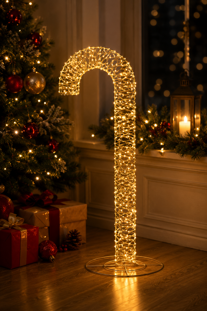 Ad Trend Bastón Navidad 600 LED 34 x 35 x 100 Cm Oro