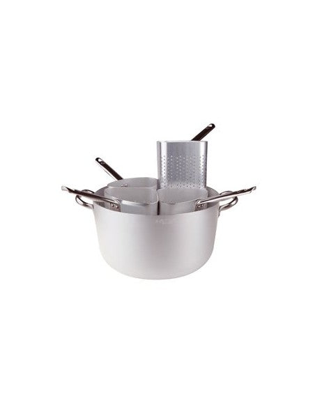 AGNELLI Casseruola D 36 cm con 4 Colapasta a Spicchio – Pentola Multifunzione per Pasta e Verdure