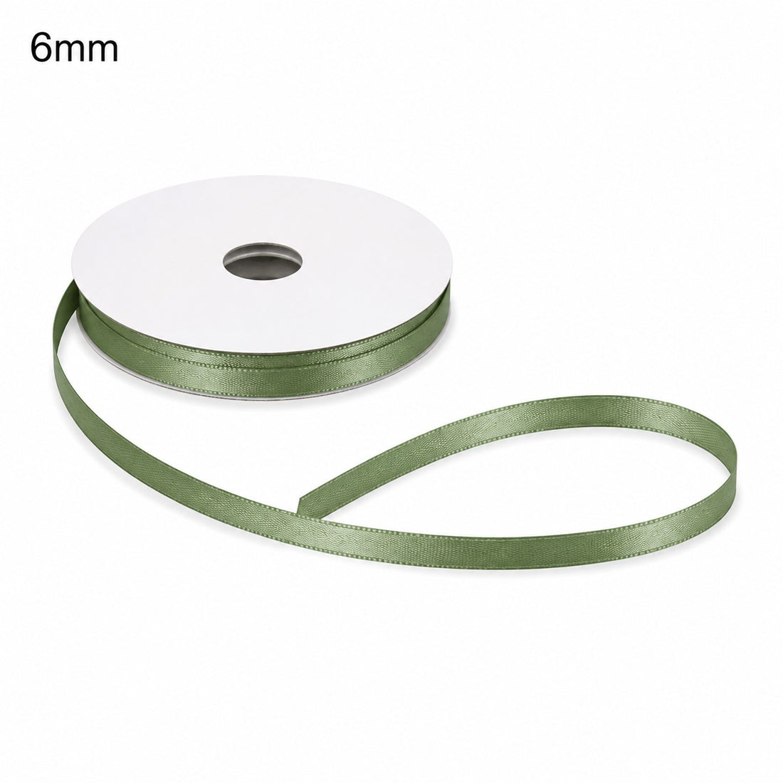 Cinta Doble Satén Color Verde Salvia ETM 6 mm x 50 m