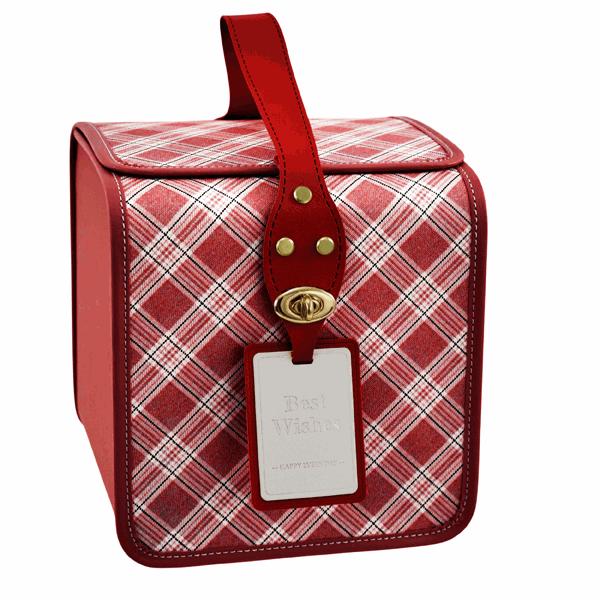 L'Arcolaio Cofre Cuadrado Grande Vintage Red 20,9x21,2x22 cm