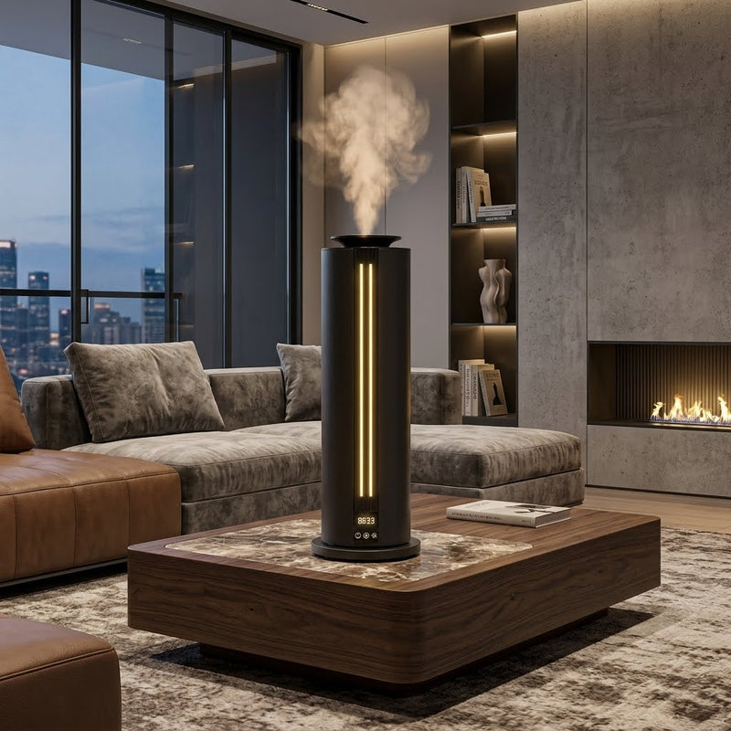 DESSENZE Difusor de Fragancias de Alta Presión Tower Light Gris Antracita – Ambientador Frutos Rojos