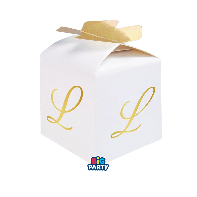 big party big party bomboniera scatoline cubetto fiocco lettera l cf 10 pz ean 8020834768800