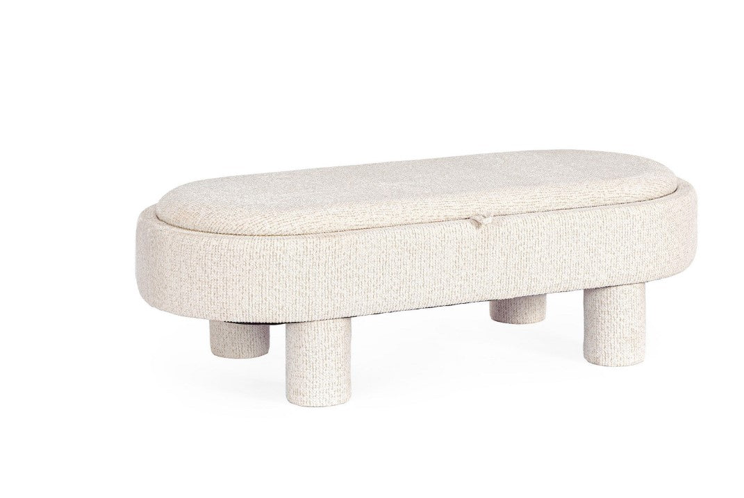 bizzotto bizzotto pouf tanya con vassoio ovale h 33 cm 110 x 50 cm bianco ean 8051836796683