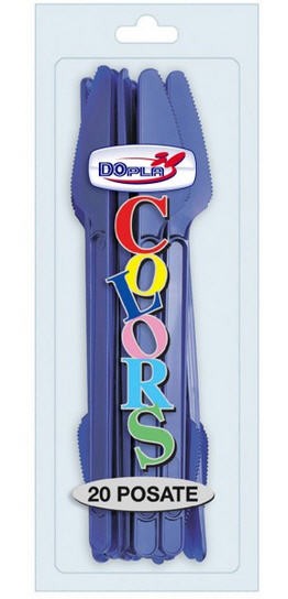 Dopla Cuchillos Desechables Azules Plástico 20 Uds