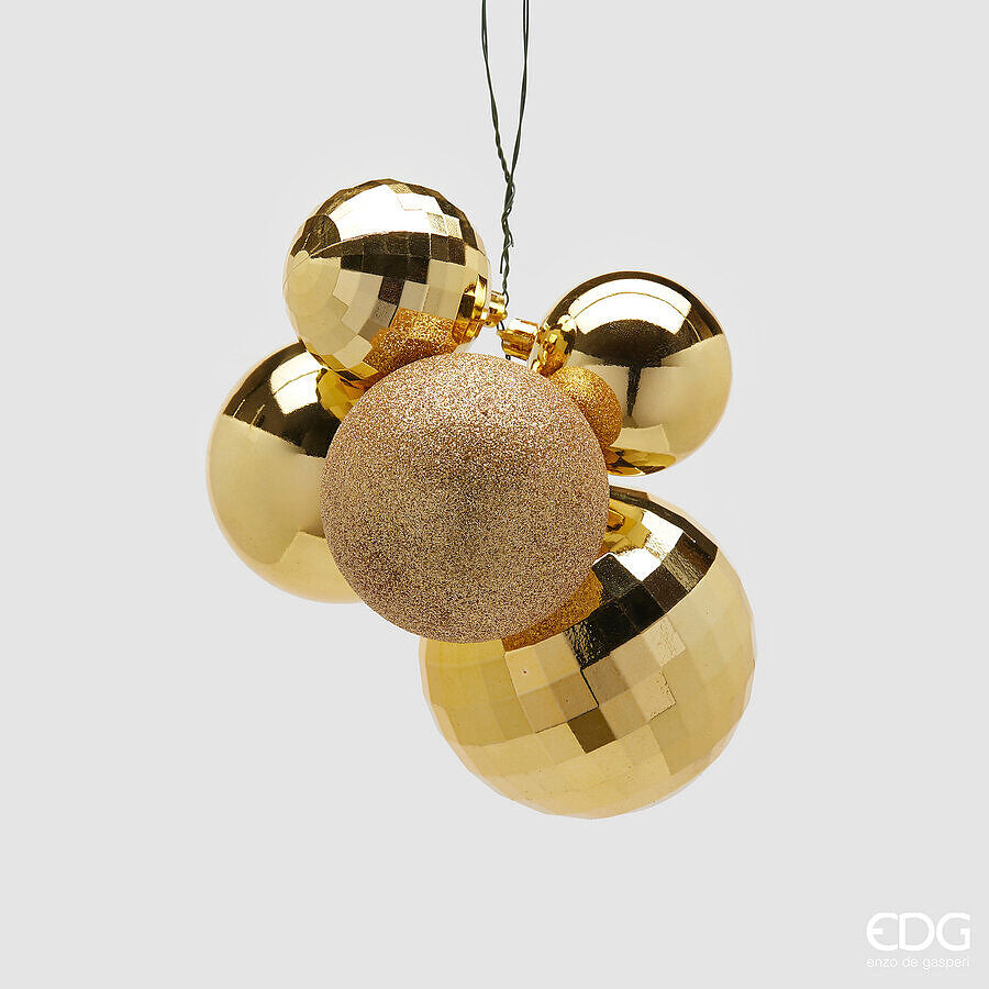 edg enzo de gasperi edg enzo de gasperi addobbo di natale grappolo mirrormix 5 pz gold ean 8059824532688