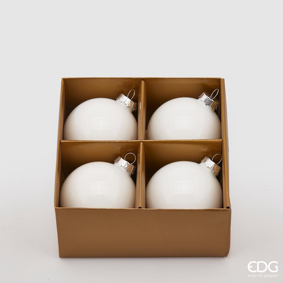 edg enzo de gasperi edg enzo de gasperi addobbo palla di natale vetro d 8 cm cf 4 pz bianco ean 8056372575914