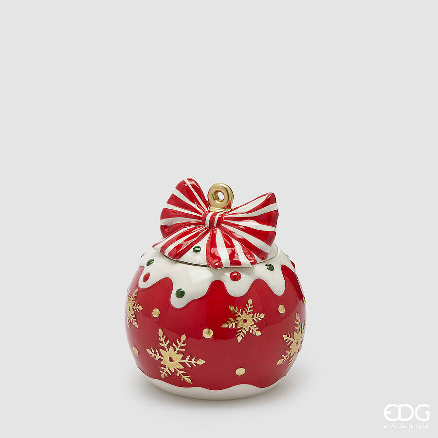 edg enzo de gasperi edg enzo de gasperi contenitore palla xmas natale h 175 cm d 16 cm white red ean 8059824539557