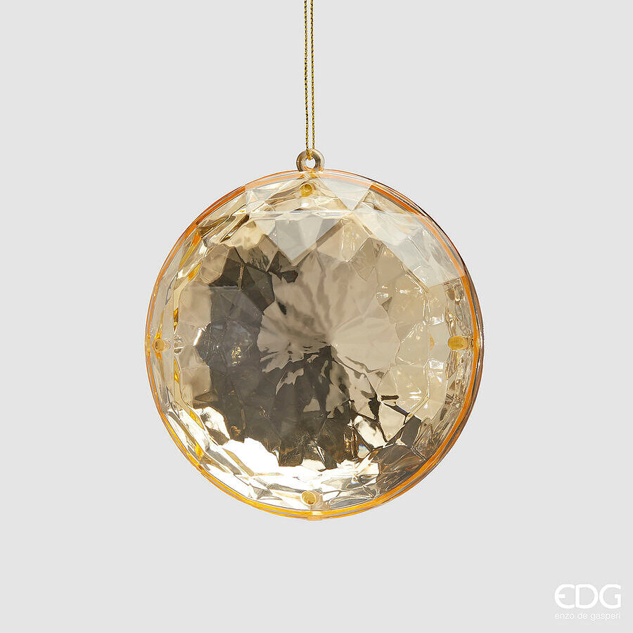 edg enzo de gasperi edg enzo de gasperi decoro diamante rotondo di natale da appendere l 45 cm d 10 cm pp champagne ean 8059824535528