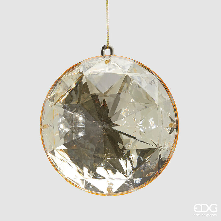edg enzo de gasperi edg enzo de gasperi decoro diamante rotondo di natale da appendere l 65 cm d 125 cm pp champagne ean 8059824535368
