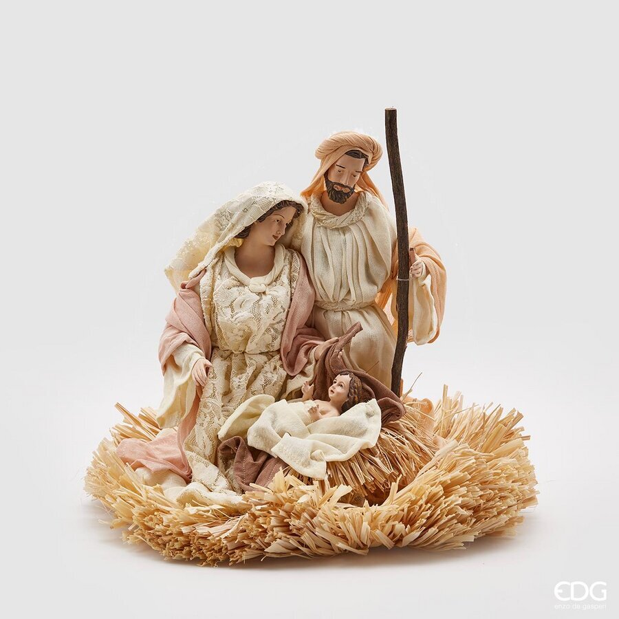 edg enzo de gasperi edg enzo de gasperi nativita lord natale con base paglia h 32 cm ivory ean 8056372939921