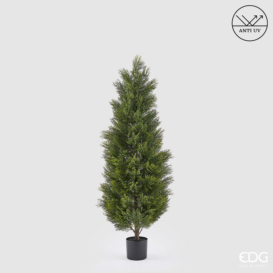 edg enzo de gasperi edg enzo de gasperi pianta artificiale cipresso h 150 cm verde con vaso anti uv per interno ed esterno ean 8059824655400