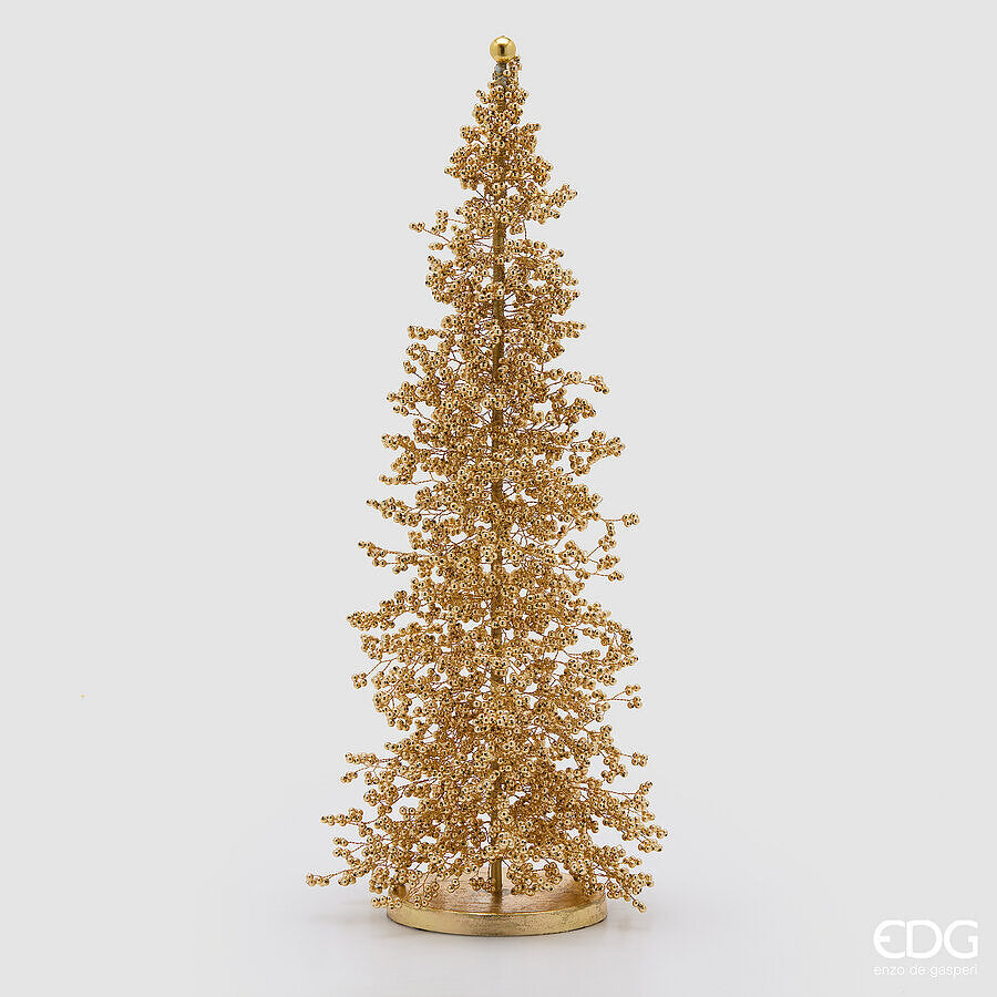 edg enzo de gasperi edg enzo de gasperi pino natalizio con perline h52 22 cm oro decorazione di natale ean 8059824726360