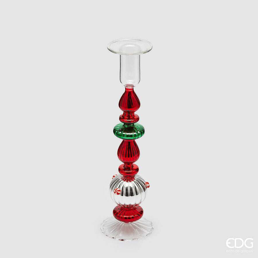 edg enzo de gasperi edg enzo de gasperi portacandela strati di natale h 245 cm d 65 cm green red ean 8059824572233