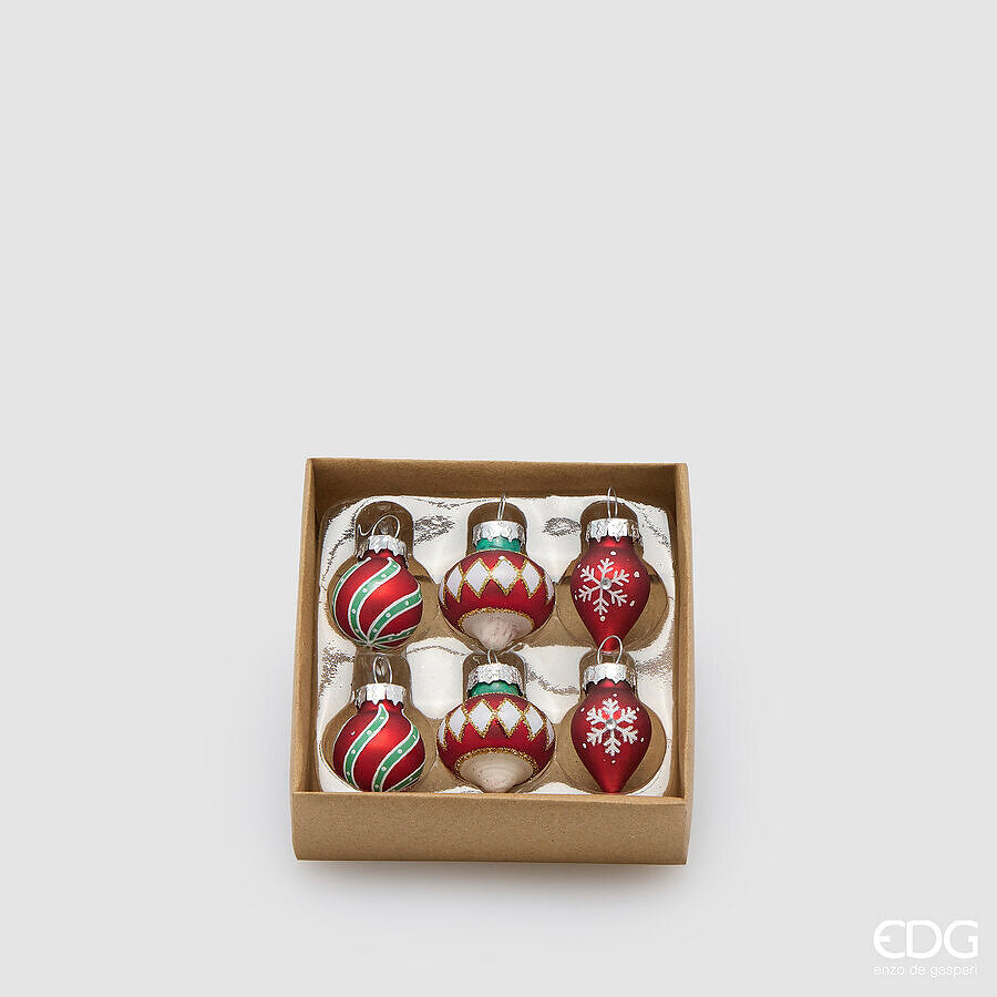 edg enzo de gasperi edg enzo de gasperi set 6 palline di natale mix rosso addobbi per albero di natale ean 8059824685285