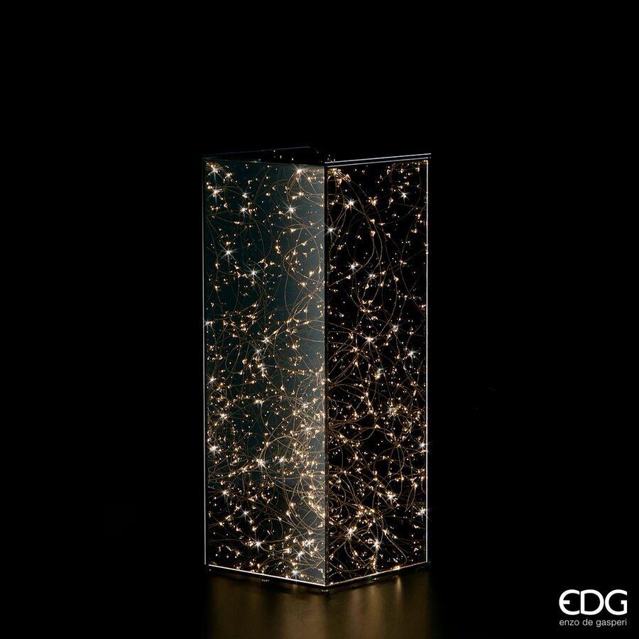 edg enzo de gasperi edg enzo de gasperi teca colonna natale con 150 led h 50 cm 20 x 20 cm grey ean 8056372587009